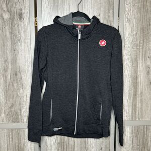 Castelli Full Zip Hoodie Size M Scorpion Logo Charcoal Gray Wool Blend